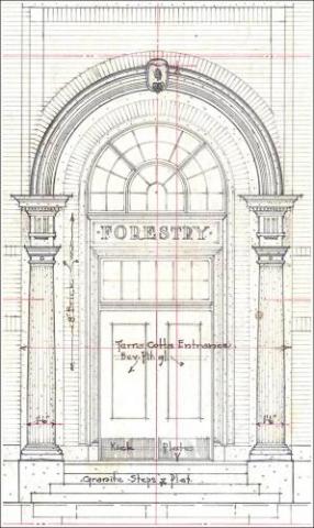 Architectural Drawing of the Forestry Building