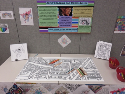 adult coloring station