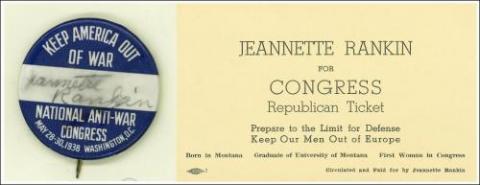 Jeannette Rankin campaign materials, ca. 1938, Mss 785