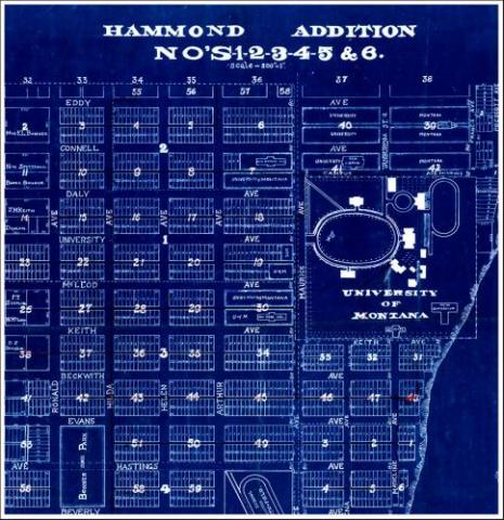 Detail of map of Hammond Addition, Missoula, Montana